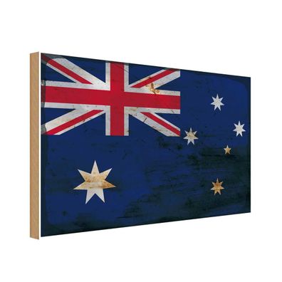 vianmo Holzschild Holzbild 20x30 cm Australien Fahne Flagge