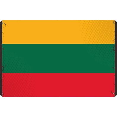 vianmo Blechschild Wandschild 30x40 cm Litauen Fahne Flagge