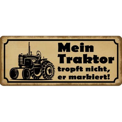 vianmo Blechschild 27x10 cm gewölbt Garage Werkstatt Mein Traktor tropft nicht er