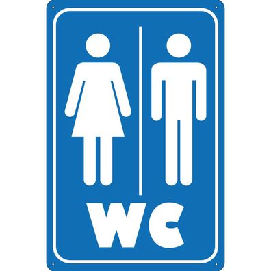 vianmo Blechschild 30x40 cm gewölbt Hinweis WC Piktogramm Toilette