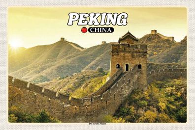 vianmo Holzschild 20x30 cm Stadt Peking China Die Große Mauer