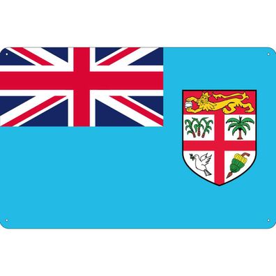 vianmo Blechschild Wandschild 30x40 cm Fidschi Fahne Flagge