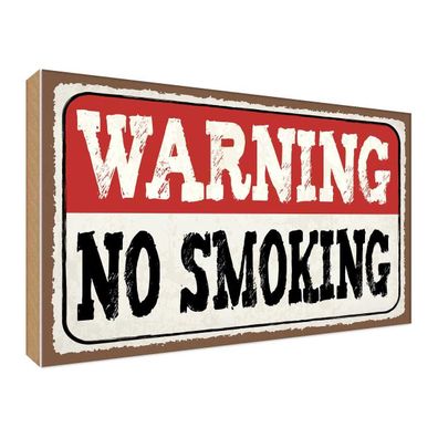 vianmo Holzschild 30x40 cm Haus Garten Warning no smoking