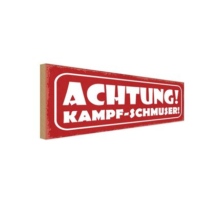 vianmo Holzschild 27x10 cm Warnung Achtung Kampf-Schmuser