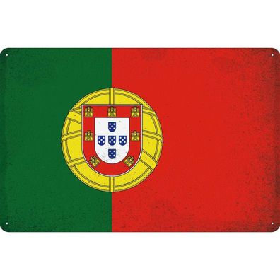 vianmo Blechschild Wandschild 30x40 cm Portugal Fahne Flagge