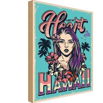 vianmo Holzschild 30x40 cm Dekoration Hawaii i left my heart