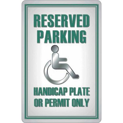 vianmo Blechschild 20x30 cm gewölbt Parkplatzschild Parking handicap plate or