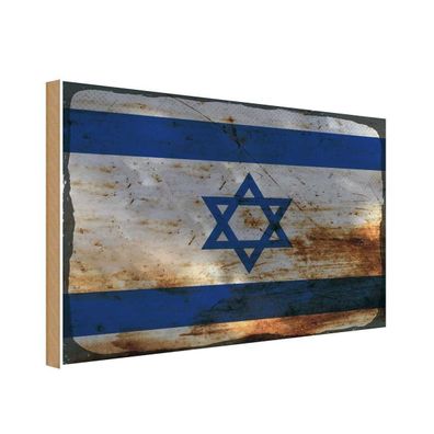 vianmo Holzschild Holzbild 20x30 cm Israel Fahne Flagge