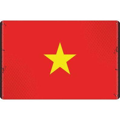 vianmo Blechschild Wandschild 30x40 cm Vietnam Fahne Flagge