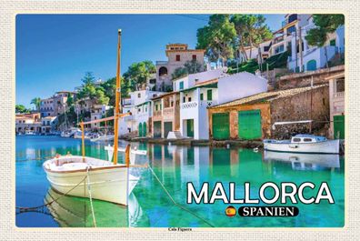 Holzschild 20x30 cm - Mallorca Spanien Cala Figuera Ort Bucht