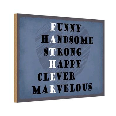 Holzschild 20x30 cm - Father funny happy clever Papa