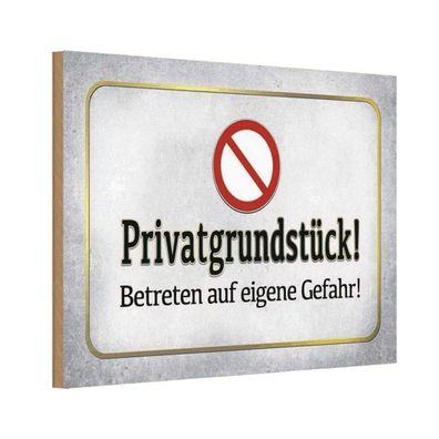 vianmo Holzschild 18x12 cm Hinweis Privatgrundstück! Gefahr