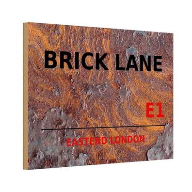 vianmo Holzschild 20x30 cm England Street Brick Lane E1