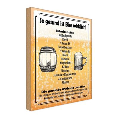 vianmo Holzschild 20x30 cm Essen Trinken so gesund ist Bier wirklich