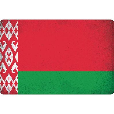 vianmo Blechschild 30x40 cm gewölbt Europa Weißrussland Belarus