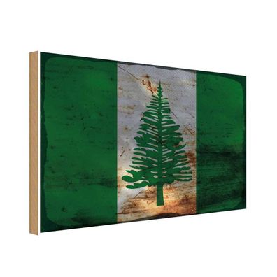 vianmo Holzschild Holzbild 30x40 cm Norfolkinsel Fahne Flagge