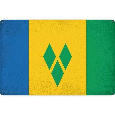 Blechschild 20x30 cm - Saint Vincent Grenadinen Vintage