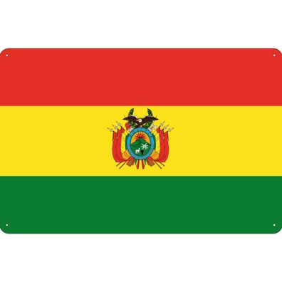 vianmo Blechschild Wandschild 20x30 cm Bolivien Fahne Flagge