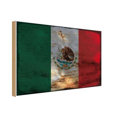vianmo Holzschild Holzbild 20x30 cm Mexiko Fahne Flagge