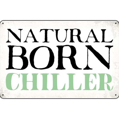 vianmo Blechschild 18x12 cm gewölbt Dekoration natural born chiller Faultier