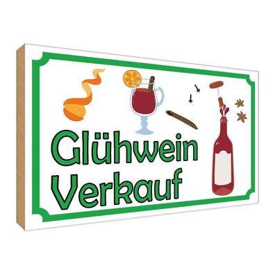 vianmo Holzschild 30x40 cm Essen Trinken Glühwein Verkauf