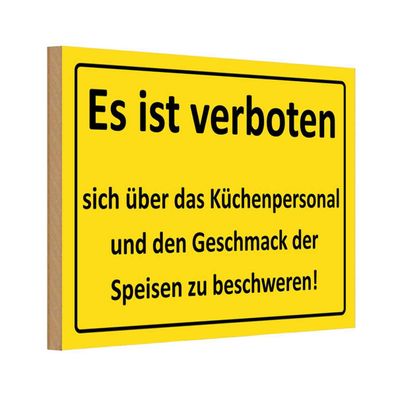vianmo Holzschild 20x30 cm Warnung Verboten über Küchenpersonal