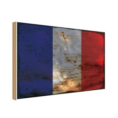 vianmo Holzschild Holzbild 30x40 cm Frankreich Fahne Flagge
