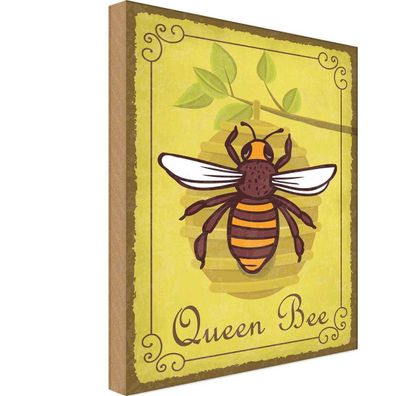 vianmo Holzschild 30x40 cm Tier Queen Bee Biene Honig Imkerei