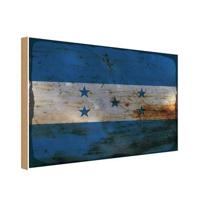 vianmo Holzschild Holzbild 20x30 cm Hondura Fahne Flagge