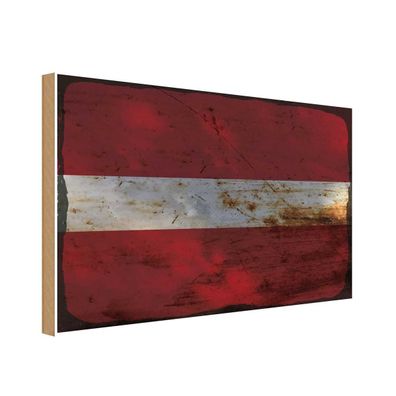 vianmo Holzschild Holzbild 30x40 cm Lettland Fahne Flagge