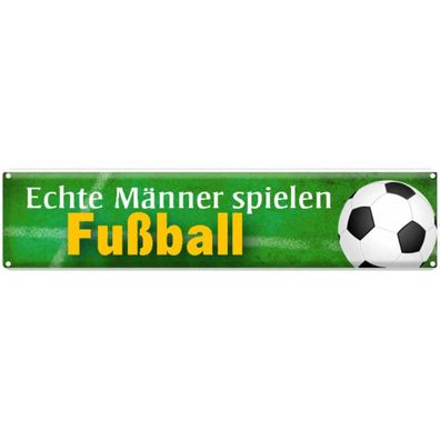vianmo Blechschild 46x10 cm gewölbt Männer Frauen echte Männer spielen Fußball