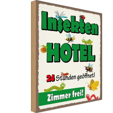 Holzschild 20x30 cm - Insektenhotel Zimmer frei Metal