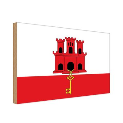 vianmo Holzschild Holzbild 30x40 cm Gibraltar Fahne Flagge