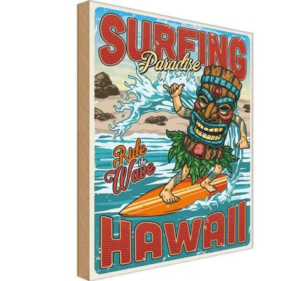 vianmo Holzschild 30x40 cm Abenteuer & Reisen Paradise Hawaii Sommer Sport