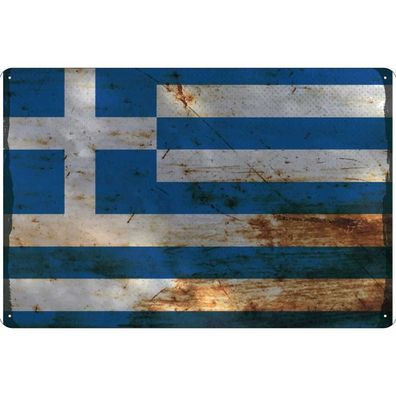 vianmo Blechschild Wandschild 30x40 cm Griechenland Fahne Flagge