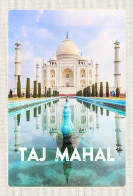 Holzschild 20x30 cm - Indien Vordergarten Taj Mahal