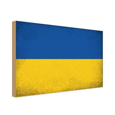 vianmo Holzschild Holzbild 30x40 cm Ukraine Fahne Flagge