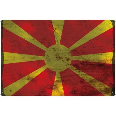 vianmo Blechschild Wandschild 30x40 cm Mazedonien Fahne Flagge