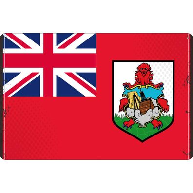 vianmo Blechschild Wandschild 30x40 cm Bermuda Fahne Flagge