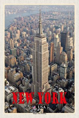 Holzschild 20x30 cm - New York Empire State Building Dko