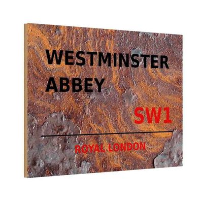vianmo Holzschild 20x30 cm England Royal Westminster Abbey SW1