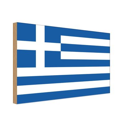 vianmo Holzschild Holzbild 20x30 cm Griechenland Fahne Flagge