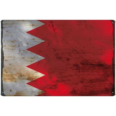vianmo Blechschild Wandschild 30x40 cm Bahrain Fahne Flagge