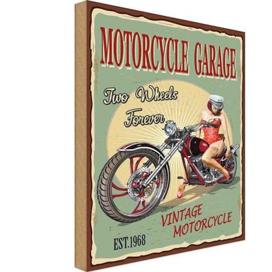 vianmo Holzschild 30x40 cm Garage Werkstatt Motorcycle Garage