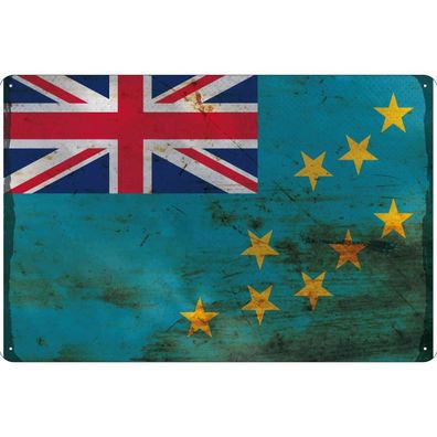 vianmo Blechschild Wandschild 30x40 cm Tuvalu Fahne Flagge