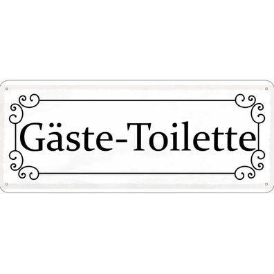 vianmo Blechschild 27x10 cm gewölbt Haus Garten Gäste-Toilette
