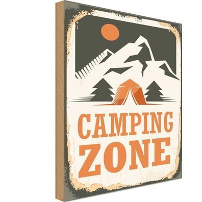 vianmo Holzschild 30x40 cm Outdoor Camping Camping Zone Outdoor