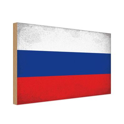 vianmo Holzschild Holzbild 30x40 cm Russland Fahne Flagge