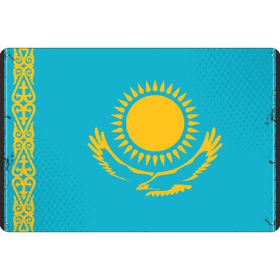 vianmo Blechschild Wandschild 30x40 cm Kasachstan Fahne Flagge