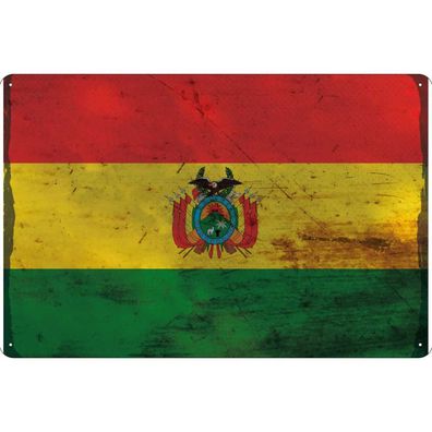 vianmo Blechschild Wandschild 30x40 cm Bolivien Fahne Flagge